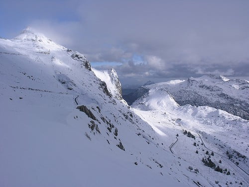 En bild på Puig Major i samband med att det snöade på Mallorca i december 2004