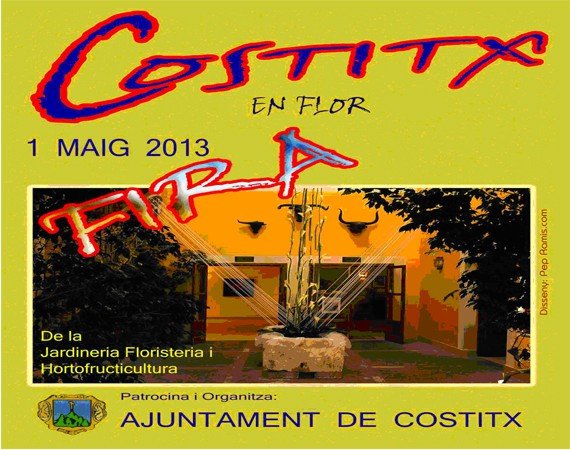 Fira Costitx en Flor 1 maj 2013 - marknad med blommor och trädgårdar i centrum