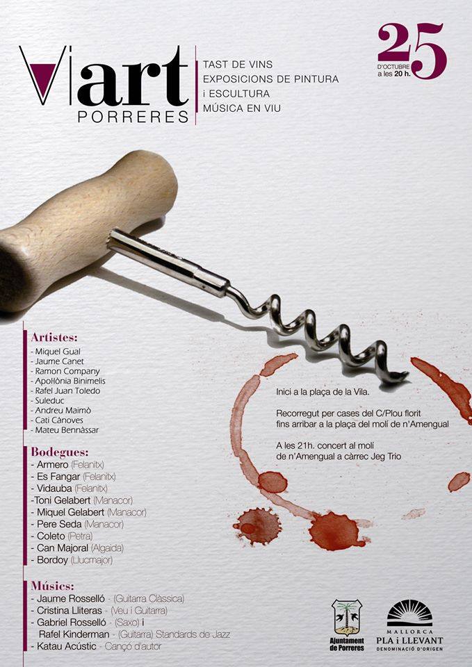 I kväll är det vin och konst som står på programmet i Porreres (25 oktober 2013)
