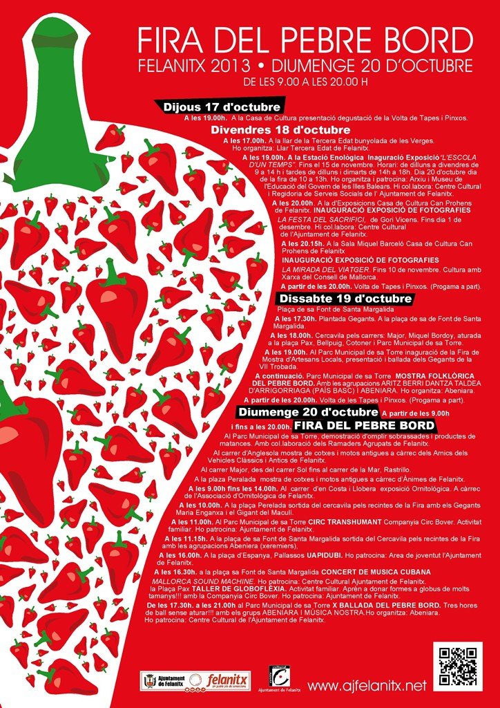 I kväll börjar festligheterna i Felantitx - Fira del Pebre Bord (17-20 oktober)